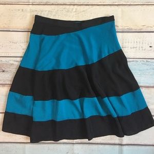 -Derek Lam Skirt A-Line Circle Teal Black Stripe
